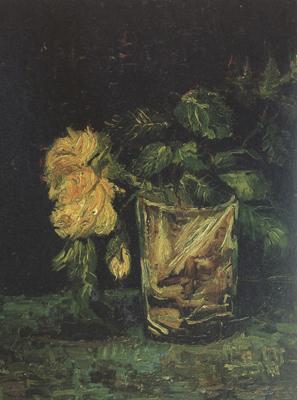 Vincent Van Gogh Glass with  Roses (nn04)